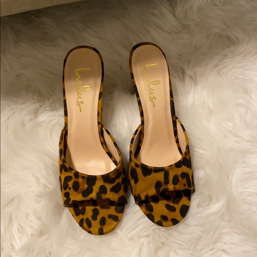 leopard mule heels